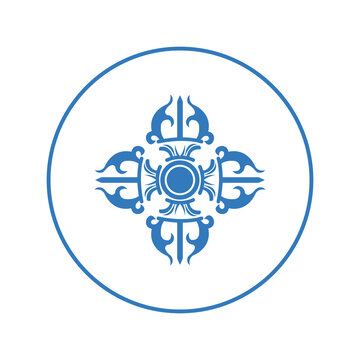 recommend clip art: Buddha religion trident vajra icon | Circle version icon |