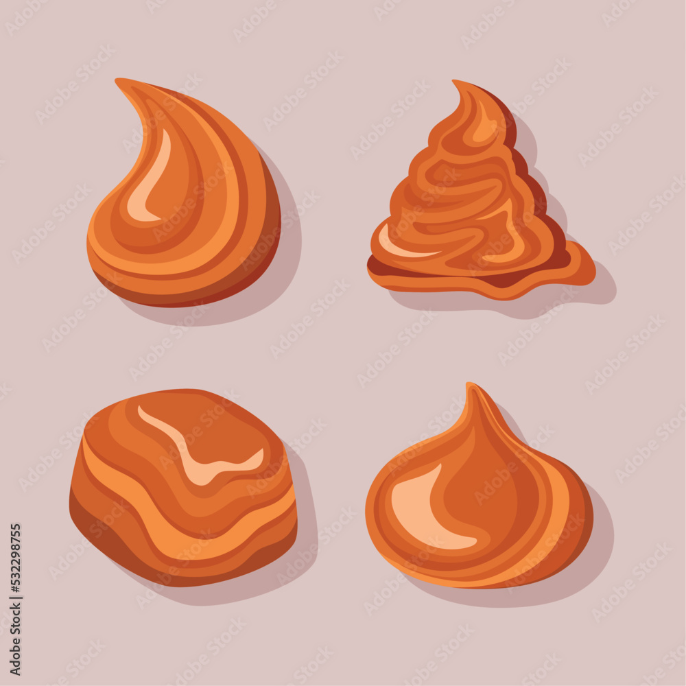 Sticker four sweet caramels icons