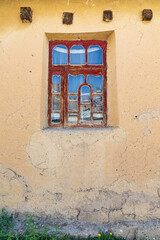 Sarytag, Sughd Province, Tajikistan. Window on a home in a mountain village.