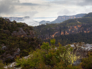 Obraz premium Valley View with Low Clouds