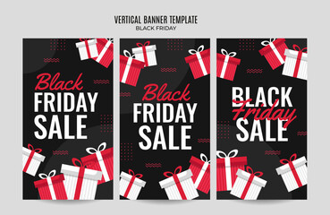 Fototapeta premium Black Friday sale banner. Social media vector illustration template for website and mobile website development, email and newsletter design, marketing material.