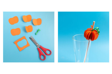 DIY Halloween paper pumpkin craft