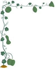 つる草に実カボチャのフレーム　グリーン1