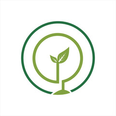 Ecological design logo vector with abstract letter P concept.