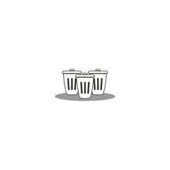 trash can icon vector logo design
