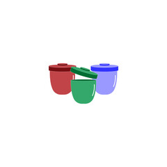 trash can icon vector logo design
