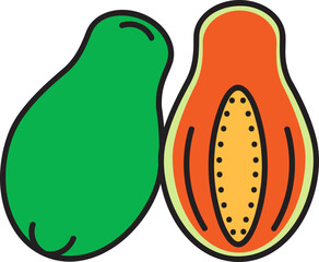 hand drawn fruit and vegetable illustration