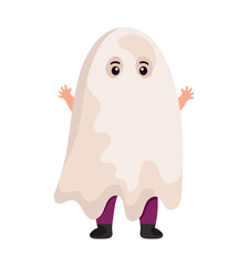 boy with ghost costume