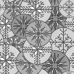 Winter Christmas ice seamless snowflakes circle pattern for wrapping and clothes print and packaging and fabrics