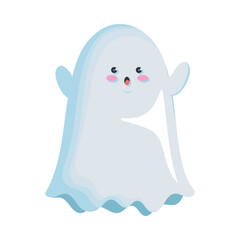 cute ghost celebrating halloween