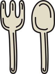 hand drawn kitchen material illustration