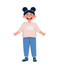 happy young girl singing