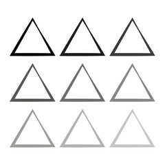 grunge triangle in hand drawn style. Brush triangles. Vector illustration. stock image. 