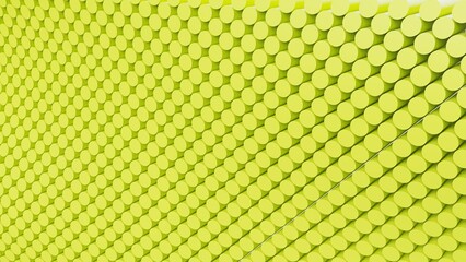 Abstract background with yellow cylinders under white background. 3D high quality rendering. 3D illustration. 3D CG.