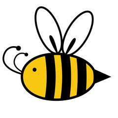yellow and black bee - obrazy, fototapety, plakaty