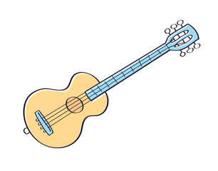 Classical acoustic guitar isolated vector illustration