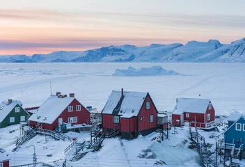 Foto op Canvas Town Uummannaq during winter in northern West Greenland beyond the Arctic Circle. Greenland, Danish territory © Danita Delimont
