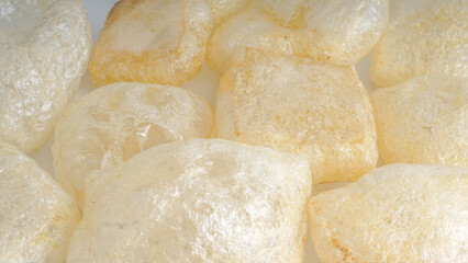 Rambak, or kerupuk kulit is Indonesian traditional crackers. Made from soft inner skin of cattle (Cow or Water Buffalo)