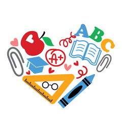  Teacher School Supplies Split Monogram