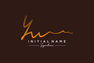 Initial YW signature logo template vector. Hand drawn Calligraphy lettering Vector illustration.