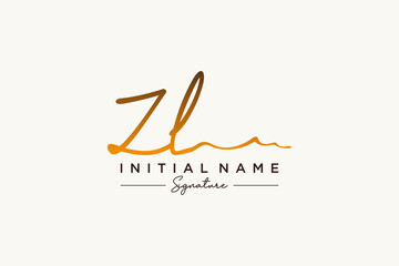 Initial ZL signature logo template vector. Hand drawn Calligraphy lettering Vector illustration.