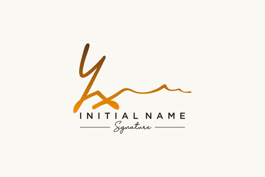 Initial YX signature logo template vector. Hand drawn Calligraphy lettering Vector illustration.