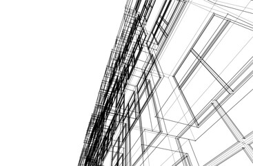 Abstract architecture vector 3d illustration