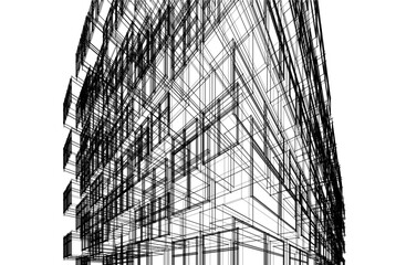 Modern architecture vector 3d illustration