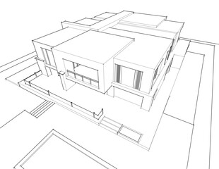 Modern architecture vector 3d illustration