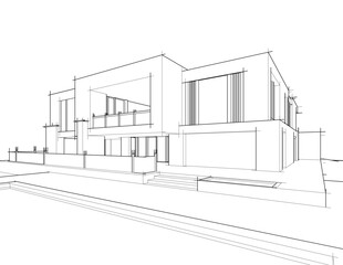 Modern architecture vector 3d illustration