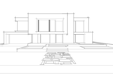 Modern architecture vector 3d illustration