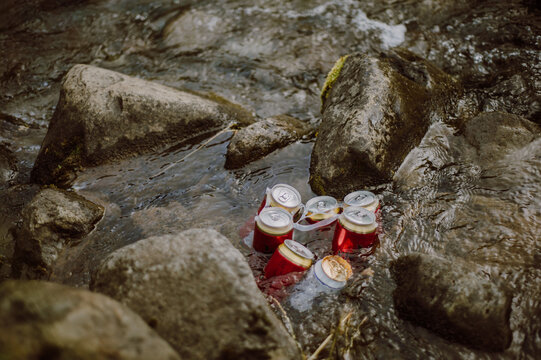 Beer Chilling In a River