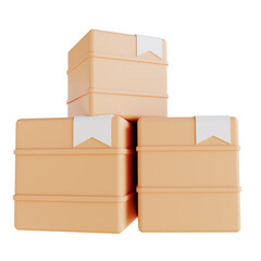 3D illustration stack of package boxes