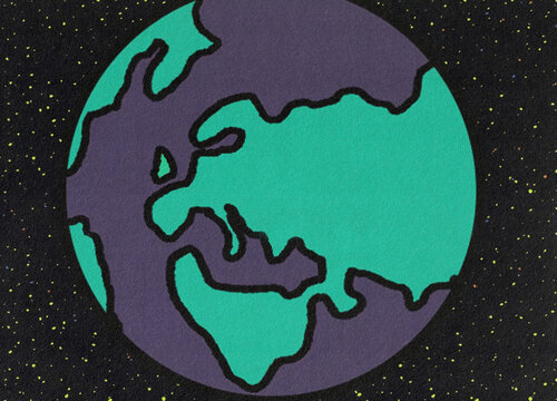 Retro 2D Planet Illustration