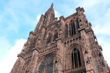 Strasbourg, France. Cathedral of Notre Dame, first version of the church was built in 1015 with...