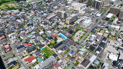 住宅地と道路　空撮