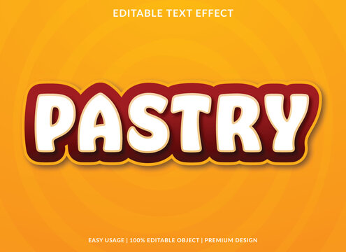 pastry editable text effect template use for business logo and brand