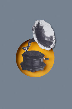 Collage with gramophone