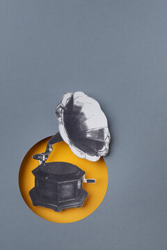 Collage with gramophone