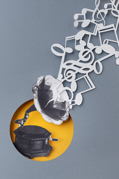 Collage with gramophone