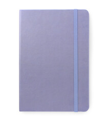 Light blue notebook isolated on white, top view