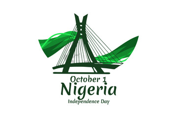 October 1, Nigeria Independence Day vector illustration. Suitable for greeting card, poster and banner.