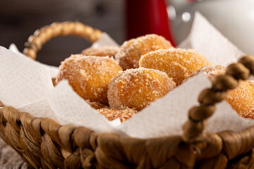 Basket with rain cookies. In Brazil known as 