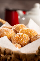 Basket with rain cookies. In Brazil known as 