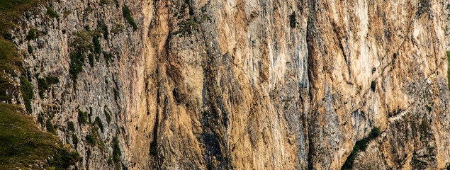 Sheer rock at the top of the mountain