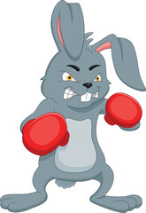 Fototapeta na wymiar cute rabbit boxing cartoon on white background