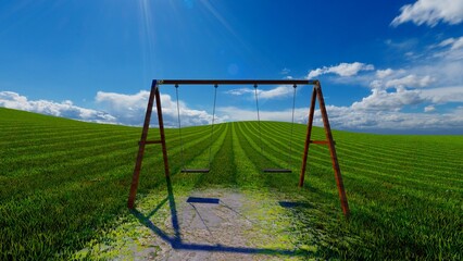 Fototapeta premium swing on the field