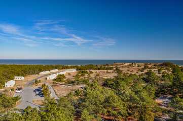 Fototapeta na wymiar View from the World War II Observation Tower, Cape Henlopen State Park, Delaware USA, Lewes, Delaware