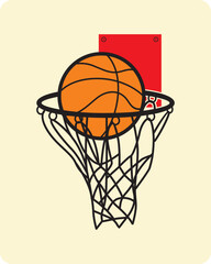 Hand drawn sign of basketball