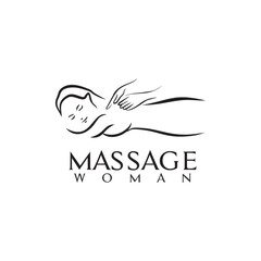 Woman massage therapy clinic logo design